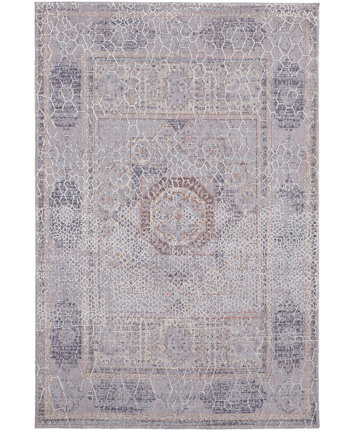 Feizy Edwardo R39FD 5' x 8' Area Rug - Gray, Ivory