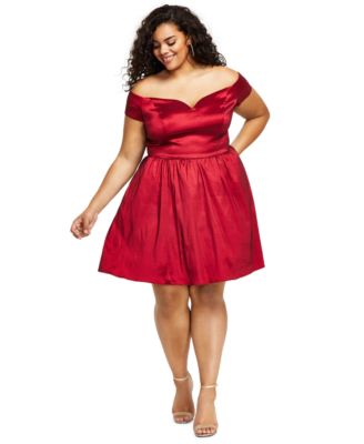 B Darlin Trendy Plus Size Sweetheart-Neck Fit & Flare Dress - Macy's