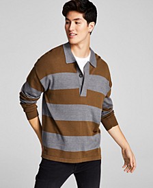 Men's Striped Rugby Long-Sleeve Sweater