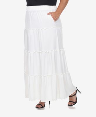 Plus Size Tiered Maxi Skirt