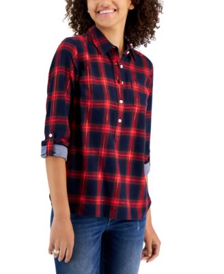 Tommy Hilfiger - Women's Brushed Cotton Poet Blouse