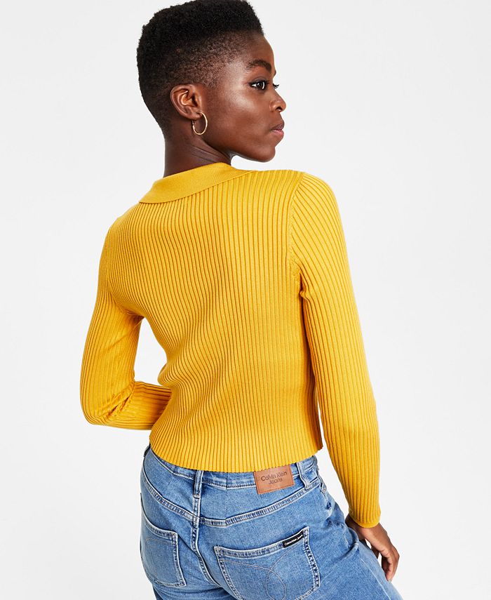 Calvin Klein Jeans Women's Ribbed Polo Shirt Macy's