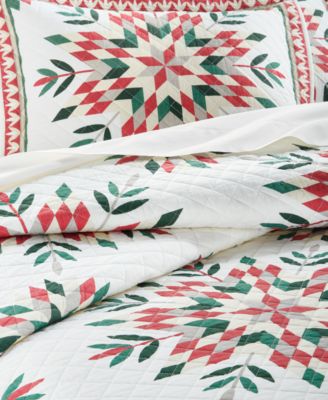 Martha Stewart Collection Snowflake Holiday Quilted Bedspreads, Created For Macy's