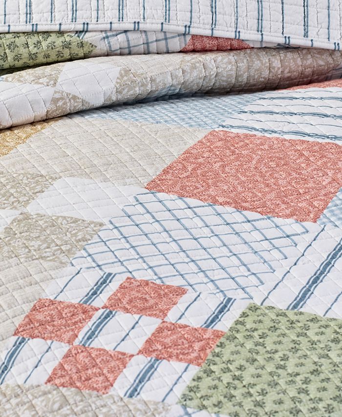 Martha Stewart Collection Rural Escape Patchwork Printed Quilt, Full