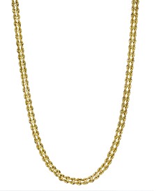 Double Row Twisted Heart Link, 18" Necklace in 14k Yellow Gold