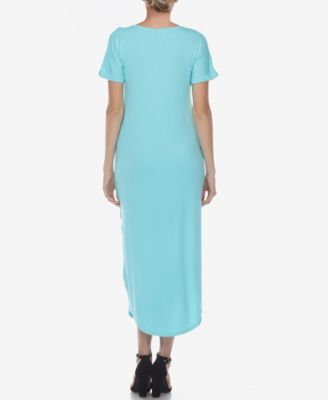 Women's Short Sleeve V-Neck Maxi Dress