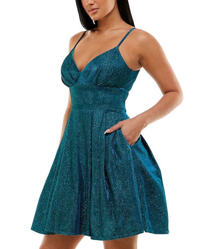 B Darlin Juniors' GlitterKnit Skater Party Dress & Reviews Dresses