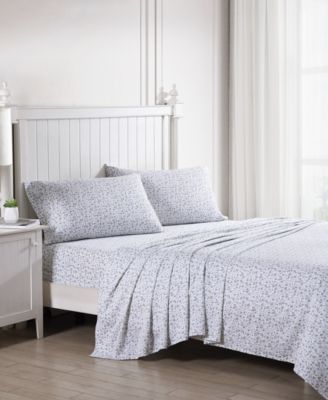 Laura Ashley Bramble Vine Cotton Sateen 4-Pc. Sheet Set, King