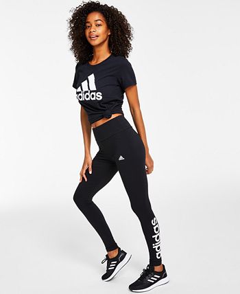adidas Women's Essentials Navy High-Waisted Logo Leggings (Plus Size) -  Hibbett