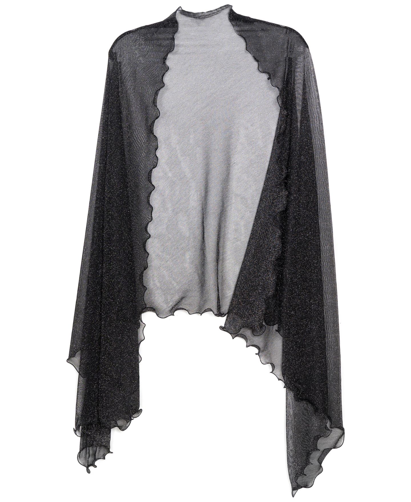 Женские аксессуары I.N.C. International Concepts Ruffle-Edge Metallic Evening Wrap, цвет: Чёрный — фото 4