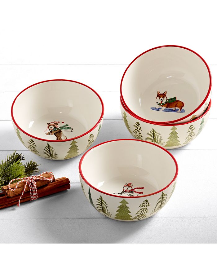 Tabletops Unlimited Furry Christmas Cereal Bowls, Set of 4 & Reviews