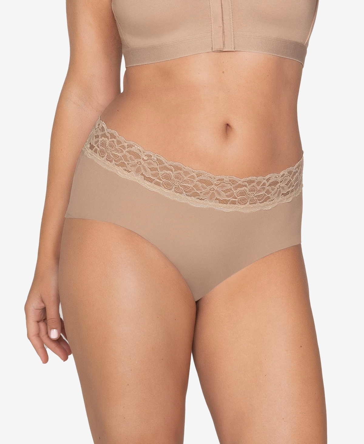 Leonisa Ultra Light Lace Trim Hipster Panty