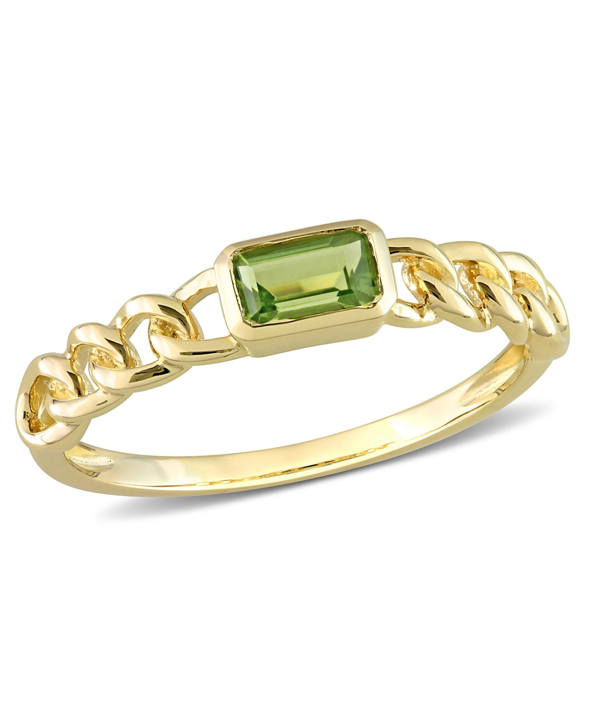 Macy's Citrine (1/3 Ct. T.w.) Link Ring In 10k Yellow Gold In Peridot