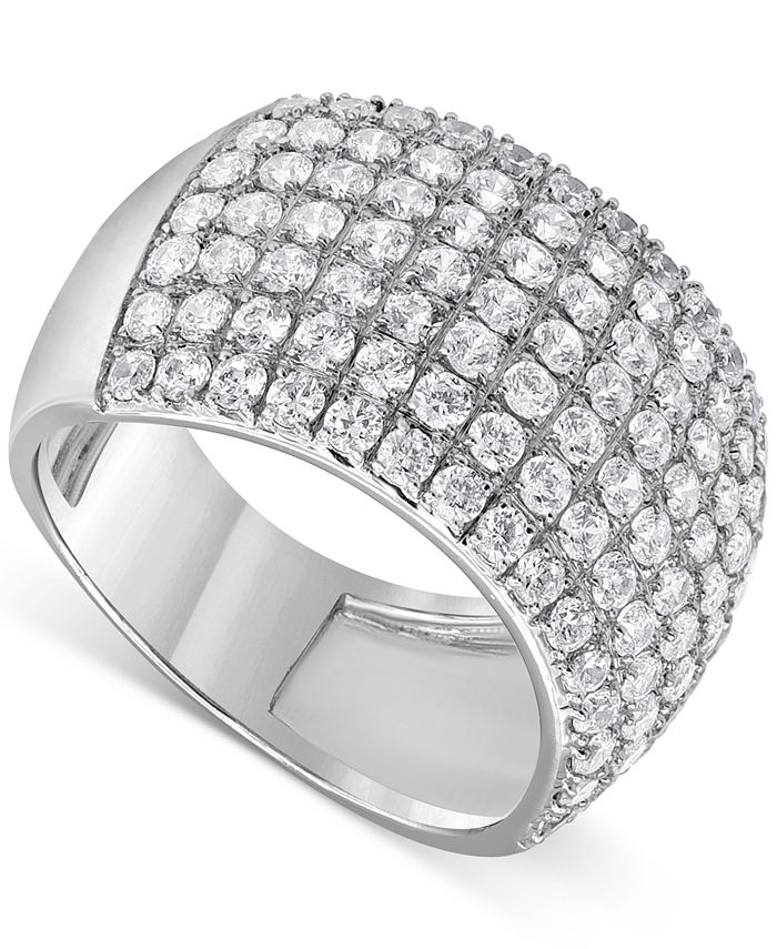 Macy's Diamond Multirow Cluster Statement Ring (2 ct. t.w.) in 14k Gold ...