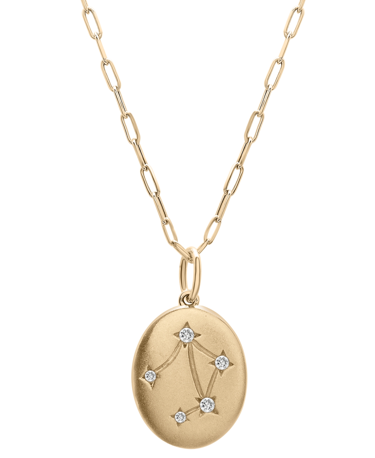 Wrapped Diamond Libra Constellation 18" Pendant Necklace (1/20 Ct. Tw) In 10k Yellow Gold, Created For Macy' In Libra