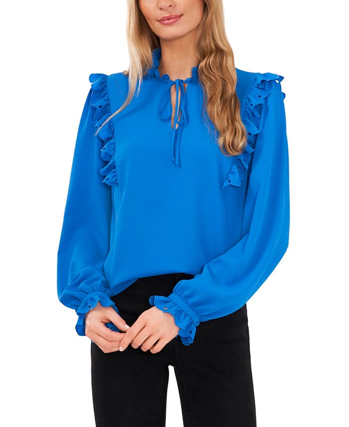Cece ruffle neck new arrivals blouse