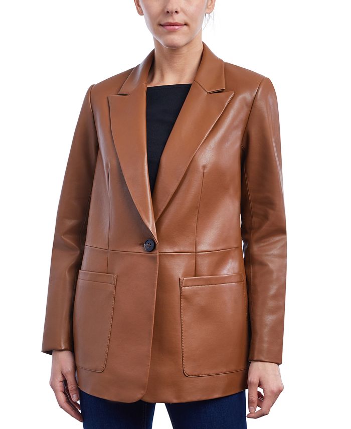BCBGeneration Women's FauxLeather Blazer Coat, Created for Macy's & Reviews Coats & Jackets