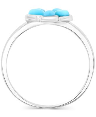 Larimar Flower Ring (1/2 ct. t.w.) in Sterling Silver