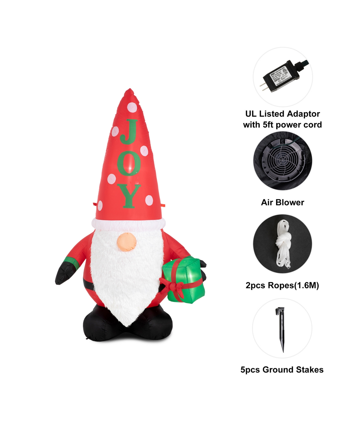 Glitzhome Lighted Inflatable Gnome Decor
