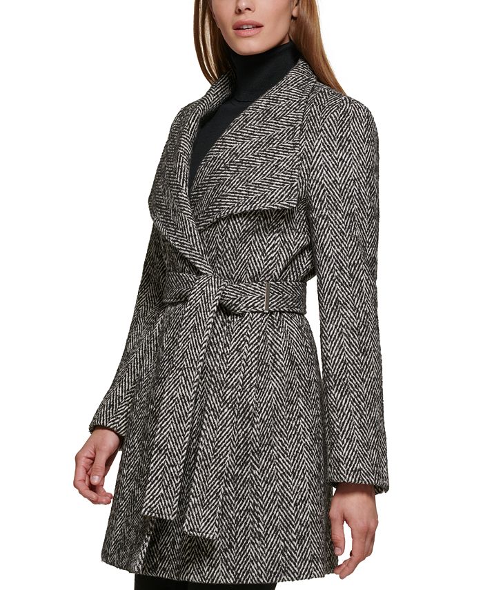 Calvin Klein Women's Asymmetrical Belted Wrap Coat, Created for Macy's &  Reviews - Coats & Jackets - Women - Macy's
