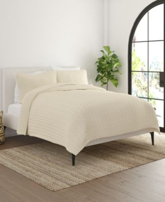 Herringbone Lightweight Quilted Coverlet Set, Twin