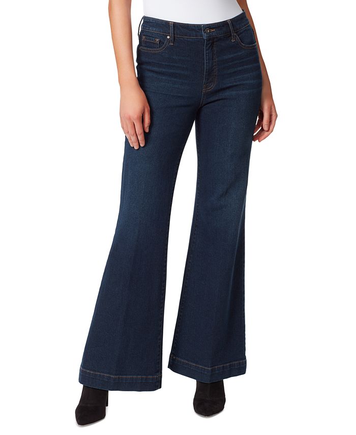 Women's Flare Bell Bottom Jeans Pants Retro Wide Leg Clearance Sale Women  Fashion High Waist Wide Leg Stretch Thin Stitching Denim Flared Pants
