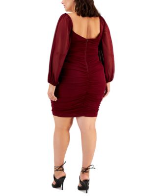 B Darlin Trendy Plus Size Ruched Bodycon Dress - Macy's