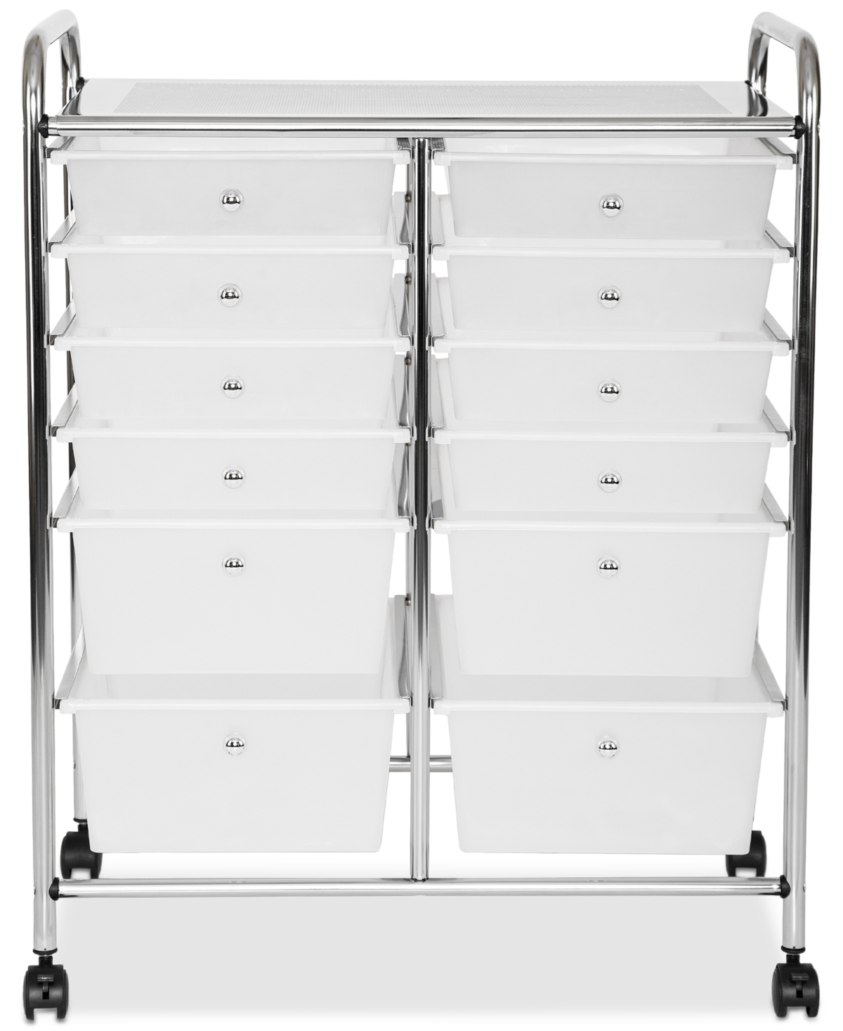 Seville Classics Multi-use 12-drawer Organizer Cart In Frosted White