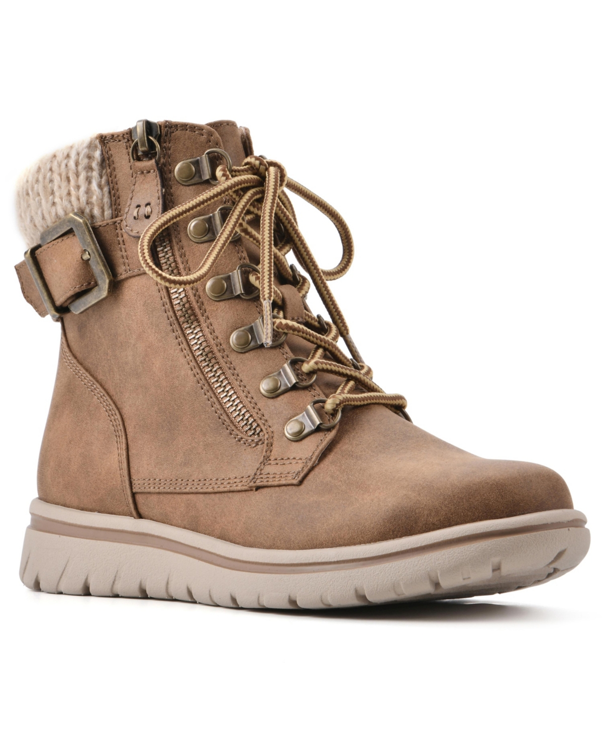 Cliffs by White Mountain Women's Hearty Lace-Up Hiker Booties - Fabric, Sweater