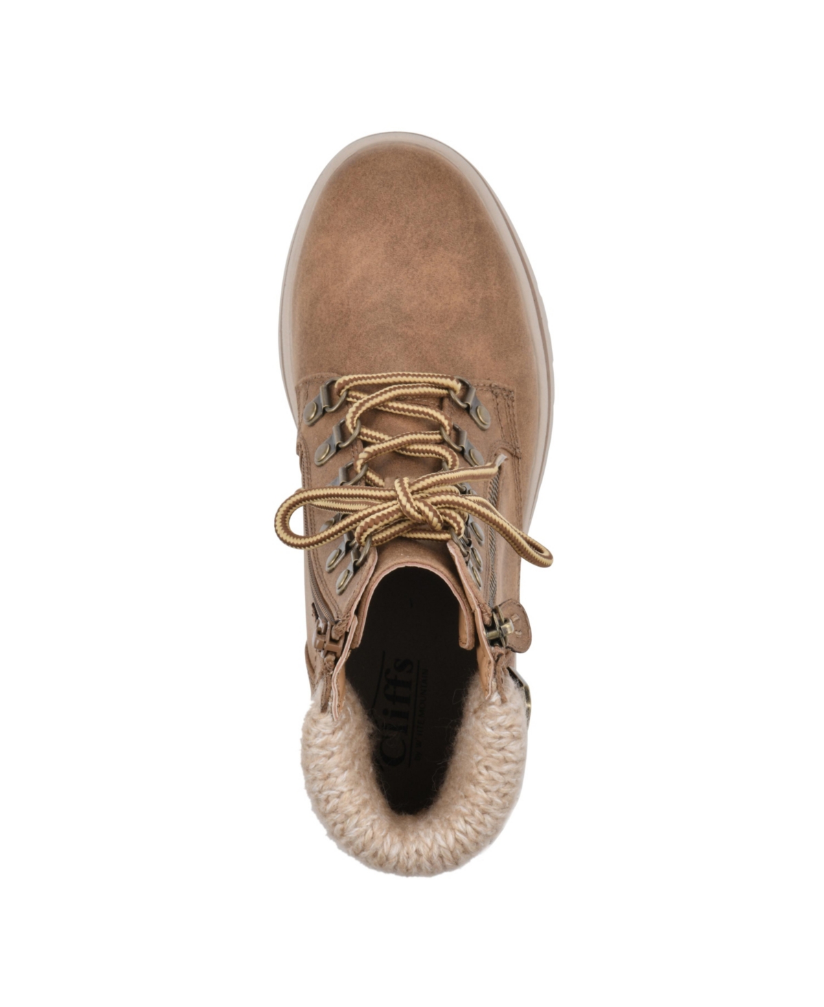 Cliffs by White Mountain Women's Hearty Lace-Up Hiker Booties - Fabric, Sweater