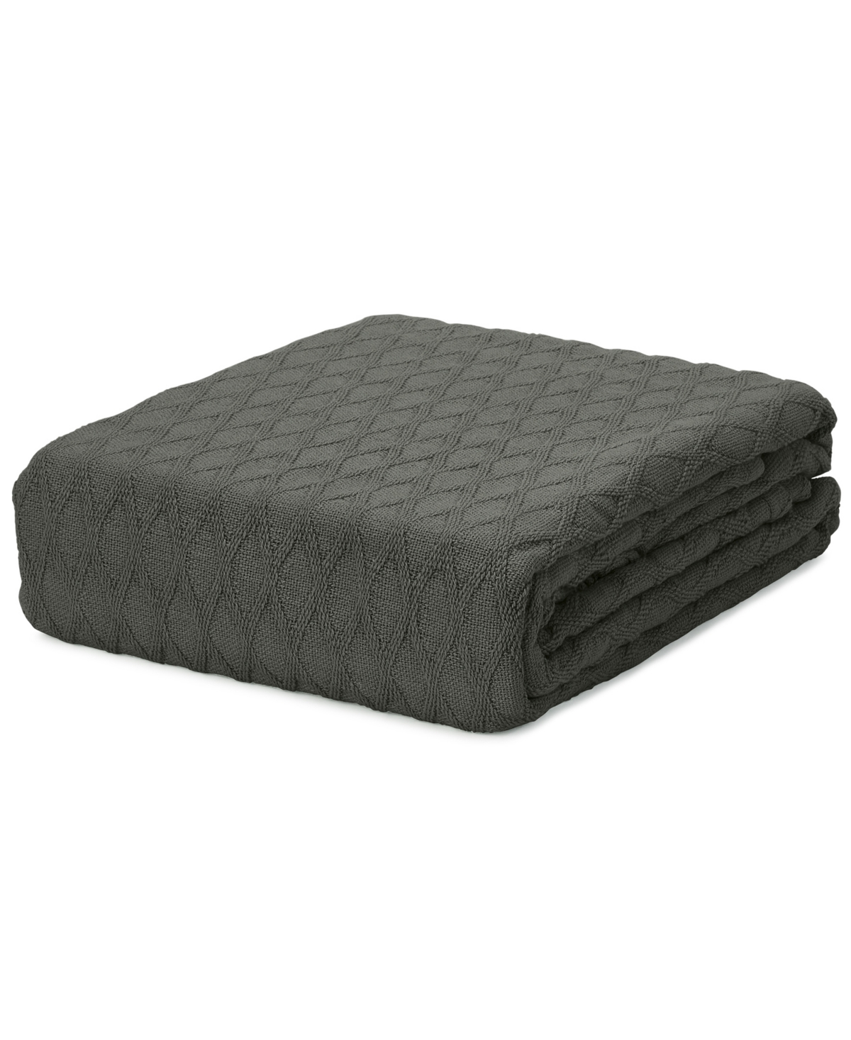 Shop Lauren Ralph Lauren Classic 100% Cotton Blanket, King In Charcoal Grey