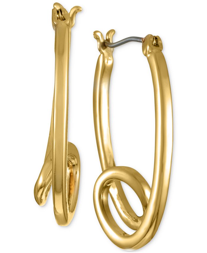 Alfani Gold Tone Twisted Oval Drop Earrings Created for Macy s