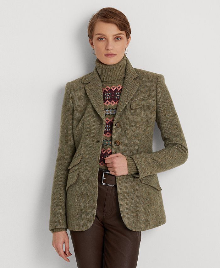 Lauren Ralph Lauren Herringbone Tweed Blazer - Jackets & - Women -