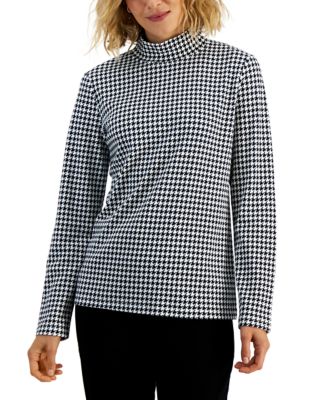 Karen Scott Petite Mock-Neck Printed Top, Created for Macy's - Macy's