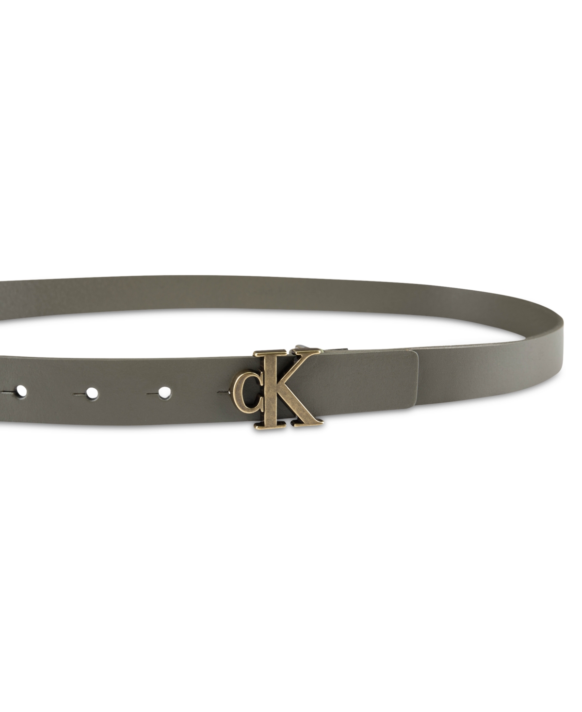 Calvin Klein Women's Ck Monogram Buckle Skinny Belt