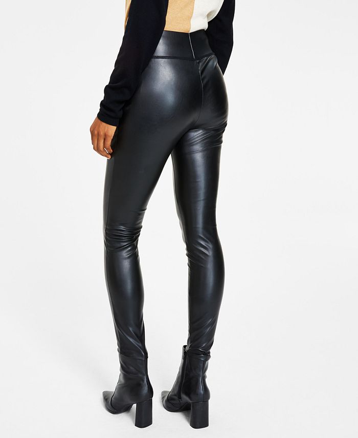 INC International Concepts Petite Faux-Leather Skinny Pants, Created ...