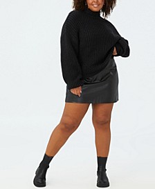 Trendy Plus Size Polyurethane Mini Skirt