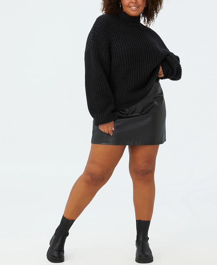COTTON ON Trendy Plus Size Polyurethane Mini Skirt - Macy's