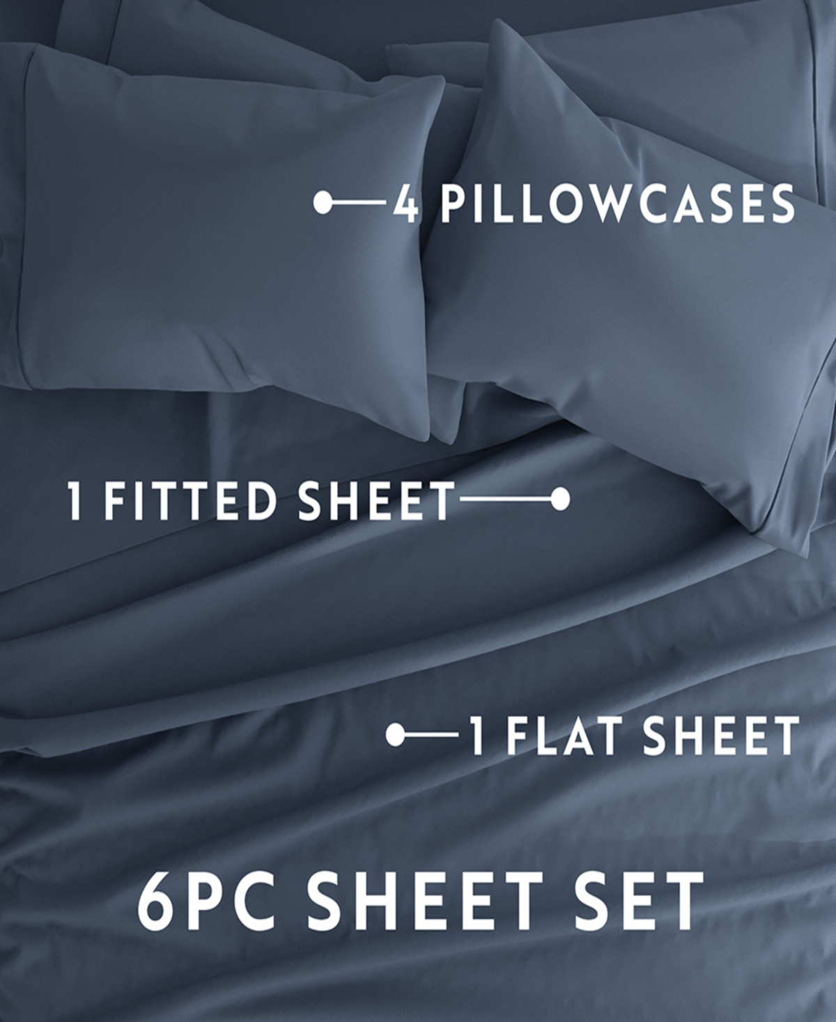 Solids in Style by The Home Collection 6 Piece Bed Sheet Set,