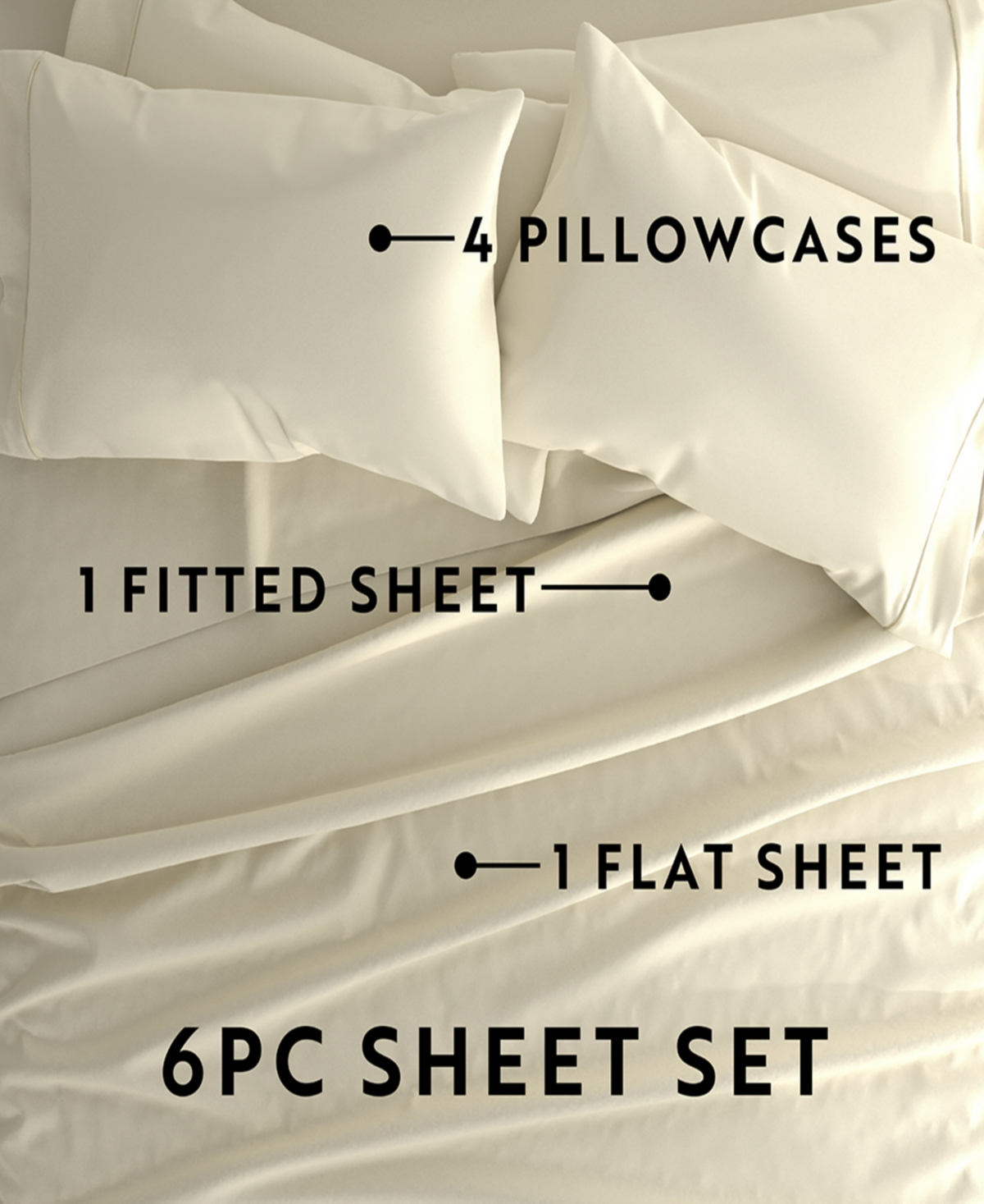 Solids in Style by The Home Collection 6 Piece Bed Sheet Set,