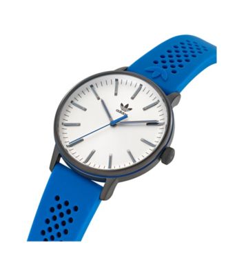 Unisex Three Hand Code One Blue Silicone Strap Watch 38mm