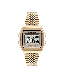 Unisex Digital Two Gold-Tone Stainless Steel Bracelet Watch 36mm