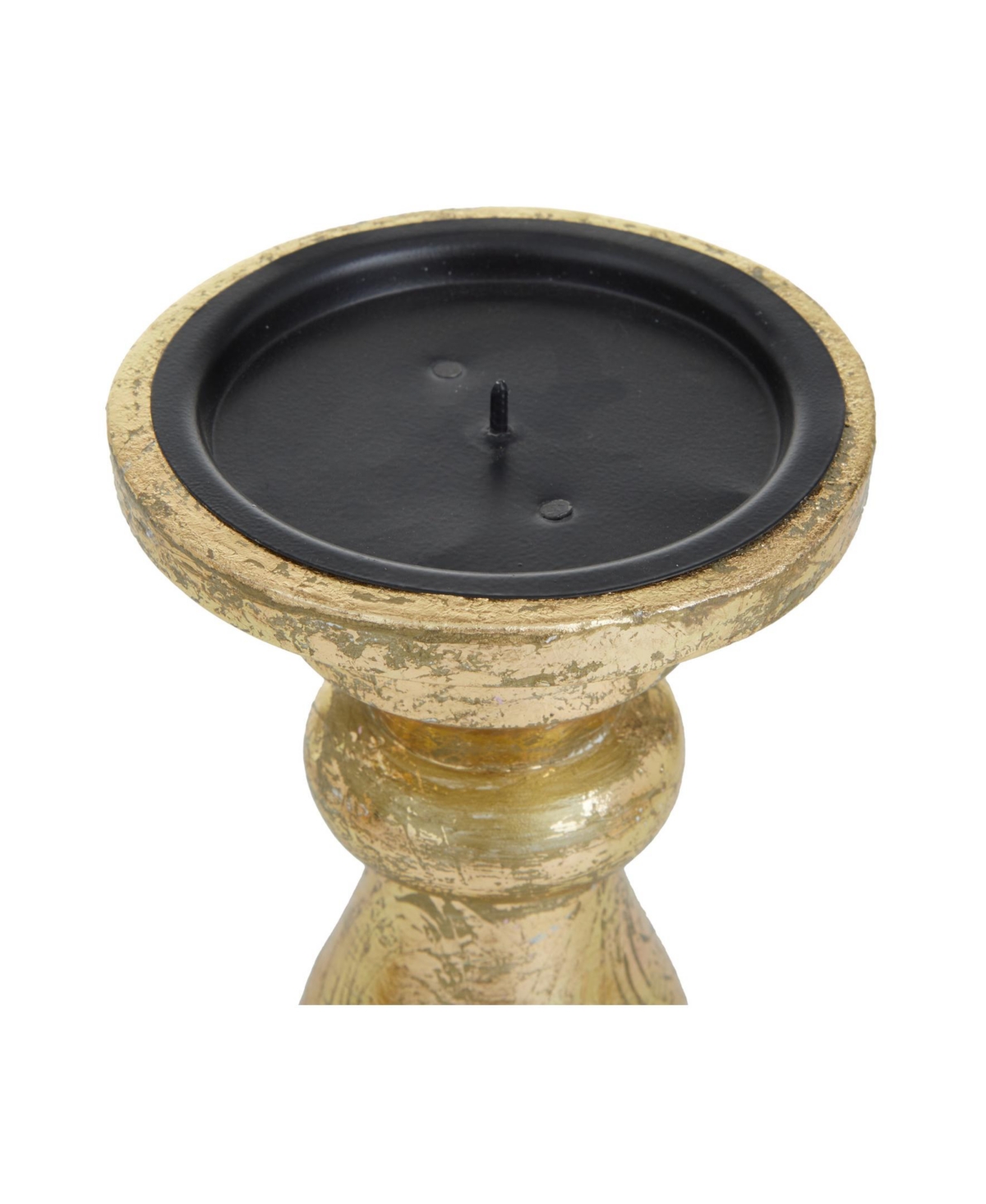 Wood French Country Candle Holder, Set of 3 - Gold-Tone