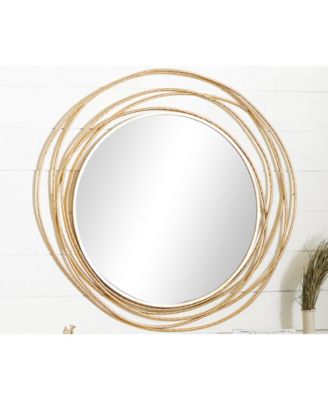 Wood Contemporary Wall Mirror, 38" x 40"