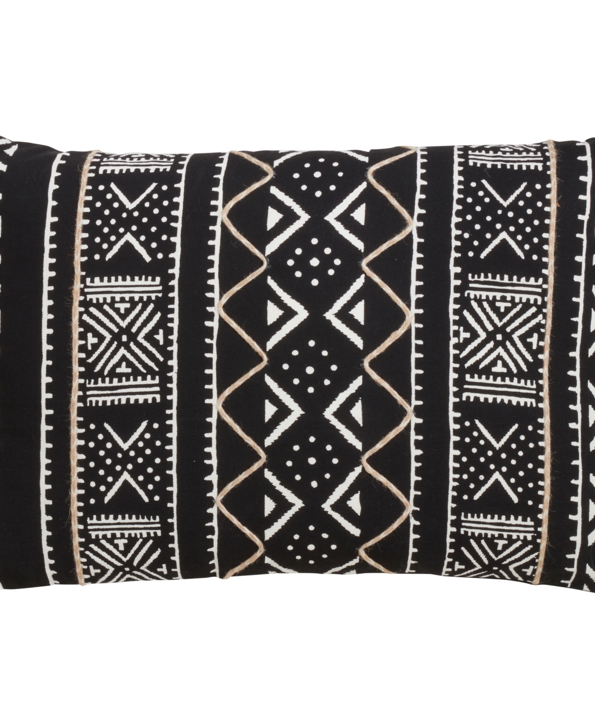 Saro Lifestyle Mud Cloth Decorative Pillow, 14" X 20" In Black