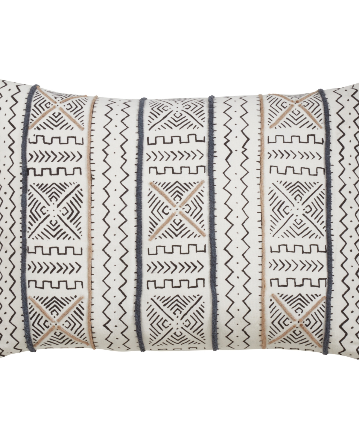 Shop Saro Lifestyle Mud Cloth Decorative Pillow, 14" X 20" In Ivory