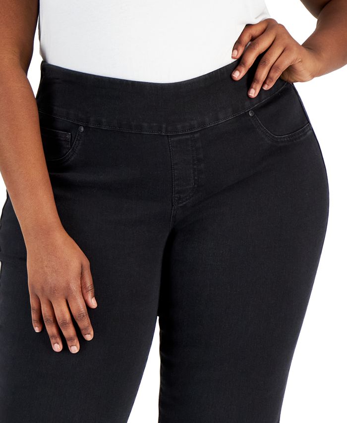 Style & Co Plus Size MidRise Pull On Straight Leg Jeans, Created for Macy's & Reviews Jeans