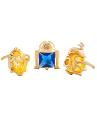 Girls Crew Star Wars Droids Stud Earring Set - Gold-Plated 58$
