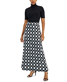 Women's Half-Sleeve Turtleneck & A-Line Skirt