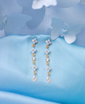 Blue Blossom Love Dangle Earrings